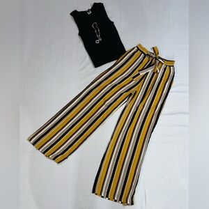 Fashion Nova Yellow Striped Pants